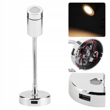 LAMPKA KINKIET 12V LED LAMPA OBROTOWA USB