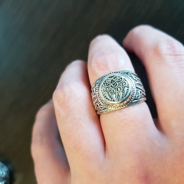 КОЛЬЦО НОРДИЧЕСКАЯ ПЕЧАТКА С УКРАШЕНИЯМИ КОГТИ ВОЛКА R27