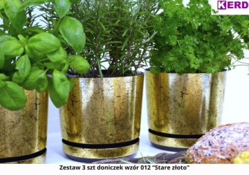 21 Цветочный горшок OLD GOLD, узор под старину, РЕТРО, классический, элегантный, стиль лофт