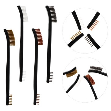 Szczotka druciana z włosiem Miedziana długa rączka 4 szt