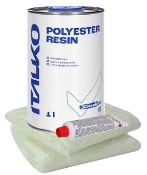 ITALKO Zestaw do naprawy ubytków ŻYWICA 1l + mata 150 g