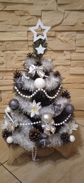 CHOINKA w DONICY DEKOROWANA ubrana Z OZDOBAMI 50cm