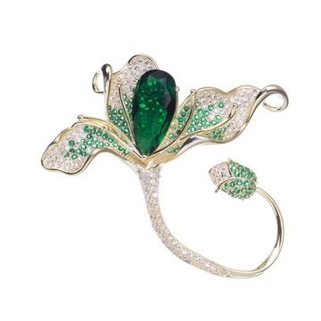 Elegancki kryształowy kwiat magnolii broszka Pin d