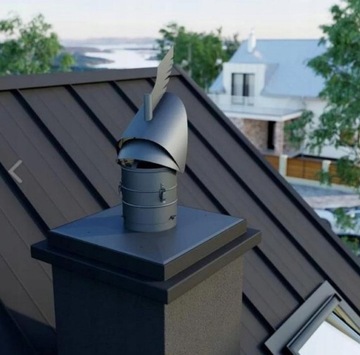 Каминный колпак Dragon RO 200 для керамического дымохода, открывающийся, черный DARCO