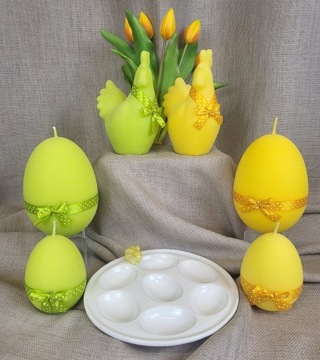 БЕЛАЯ ЯИЧНАЯ ТАРЕЛКА С ЖЕЛТЫМ КРОЛИКОМ