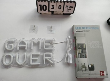 GAME OVER НЕОНОВЫЕ СВЕТОДИОДНЫЕ НАСТЕННЫЕ USB ЦВЕТНЫЕ ДЛЯ УКРАШЕНИЯ КОМНАТЫ ГЕЙМЕРОВ