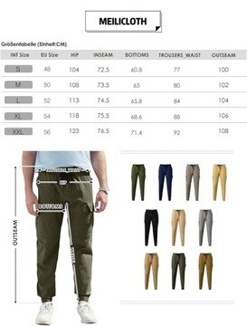 Wąż Cargohose Herren Chino Szary M