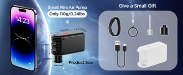 Электрический велосипедный насос HDeye Воздушный насос PRO Компрессор Сверхлегкий черный