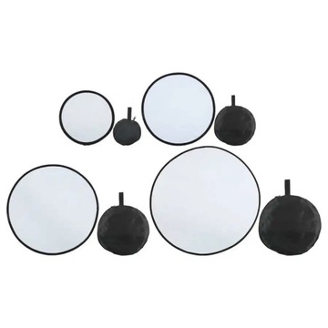 Серебристо-белый 2-в-1 портативный круглый отражатель для фотосъемки