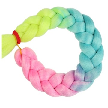 Włosy SYNTETYCZNE do warkoczyków KOLOROWE warkoczyki DOCZEPIANE ŚWIECĄCE