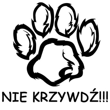 Naklejka na samochód łapka psa nie krzywdź 12 grat