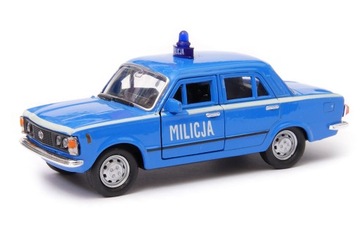 Fiat 125p duży Fiat Milicja MO 1:34 Welly niebiesk