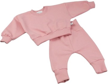 MROFI DRES FAMILY RÓŻOWY BLUZA OVERSIZE SPODNIE r 80