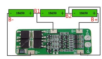 Moduł ładowania płytka pcb 3S 18650 20A 12V REV2.2