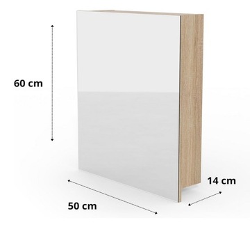 ШКАФ С ЗЕРКАЛОМ ДЛЯ ВАННОЙ 50 СМ - ДУБ СОНОМА