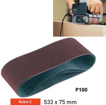 Taśma szlifierska RUBIN 533 x 75, gradacja P100, do BS 75 FESTOOL 499158