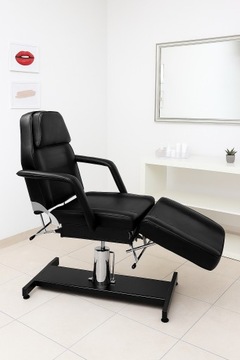 FOTEL KOSMETYCZNY HYDRAULICZNY ŁÓŻKO LEŻANKA OBROTOWY CZARNY