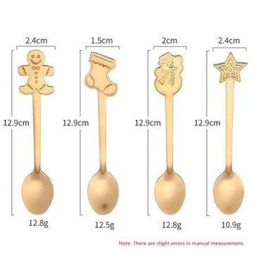 Креативный рождественский набор посуды из стальной ложки, десертное мороженое, кофе