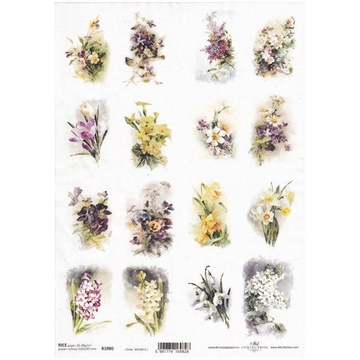 Papier ryżowy do decoupage A4 wiosenne kwiaty