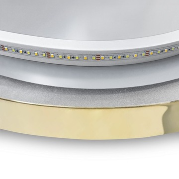 ЗЕРКАЛО ДЛЯ ВАННОЙ В ЗОЛОТОЙ РАМКЕ СВЕТОДИОДНЫЙ СВЕТИЛЬНИК КРУГЛЫЙ 60см