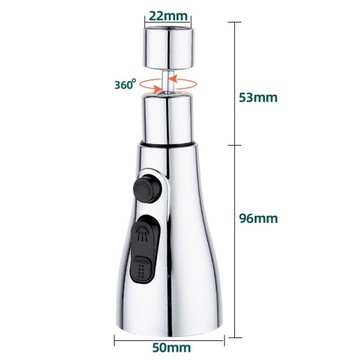 Универсальная замена аэратора для крана, 3 режима