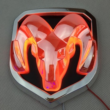 RAM przód samochodu LED podświetlenie Emblemat znaczek Dodge 13.5*12cm