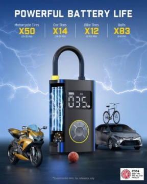 Портативный компрессорный насос Fanttik X9 PRO Компрессор 5000 мАч ЖК-фонарик
