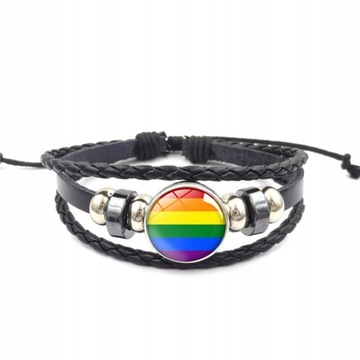 BRANSOLETKA LGBT SKÓRA RZEMYK