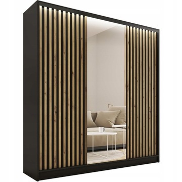 Szafa przesuwna z lustrem lamele 180 cm LOFT