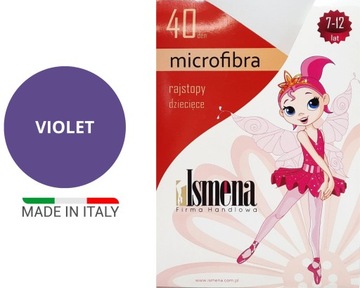RAJSTOPKI RAJSTOPY GŁADKIE MIKROFIBRA 40 DEN VIOLET 10