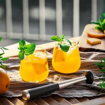 Zestaw barmański do drinków shaker tłuczek nalewaki miarka sitko | srebrny