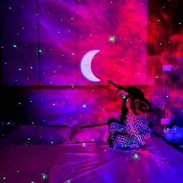 Звездный проектор с динамиком | ПРИЛОЖЕНИЕ WIFI | 16,7 миллионов цветов