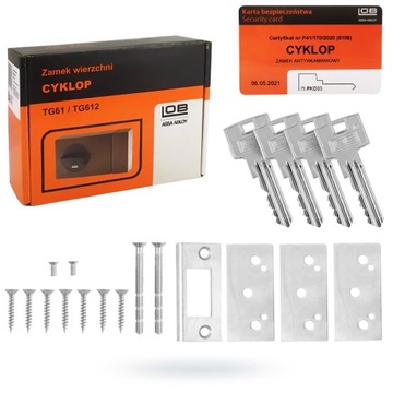 Замок дверной верхний CYKLOP, сертификат B, класс 5 LOB