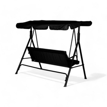 МЕТАЛЛИЧЕСКИЕ САДОВЫЕ КАЧЕЛИ, ОТДЕЛЬНО СТОЯЩАЯ СКАМЬЯ-КАЧАЛКА С КРЫШКОЙ НА 3 ЧЕЛОВЕКА