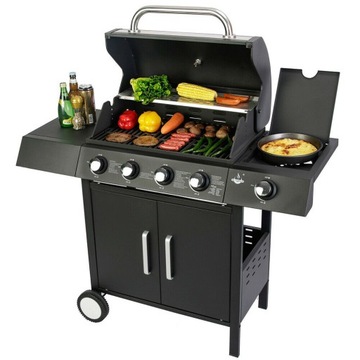 GRILL GAZOWY EL FUEGO SAN ANGELO 4+1 ŻELIWNY RUSZT +REDUKTOR+WĄŻ