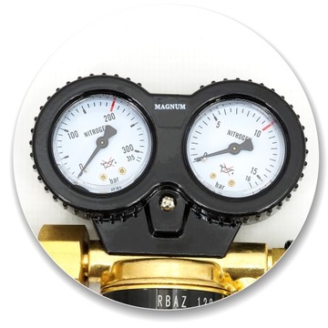 Редуктор баллонный АЗОТ, 2 манометра, серия 128 MAGNUM