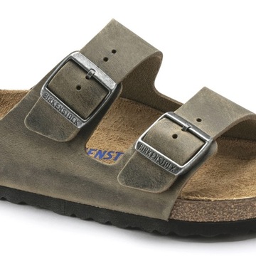 Klapki męskie skórzane Birkenstock Arizona z miękka wkładką na lato wygodne