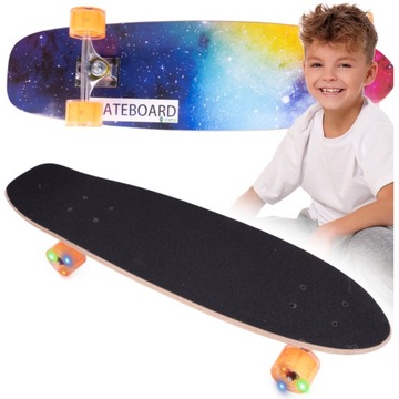 DESKOROLKA FISZKA LED ŚWIECĄCE KOŁA LED RGB DESKA FISHBOARD DLA DZIECI 71CM