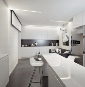 Угловой светодиодный профиль, белый, угловой, 2 м, с опаловым абажуром + 4 торцевых заглушки, КОМПЛЕКТ