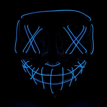 СВЕТЯЩАЯСЯ СВЕТОДИОДНАЯ МАСКА ДЛЯ КОСПЛЕЙ DJ PURGE RAVE PARTY