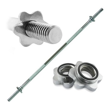 Гриф с прямой резьбой, хромированный + зажимы HMS