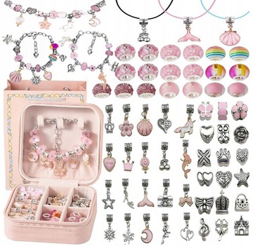 НАБОР ДЛЯ ИЗГОТОВЛЕНИЯ БРАСЛЕТОВ ОЖЕРЕЛЬЕ ПОДАРОЧНО-РОЗОВЫЙ!