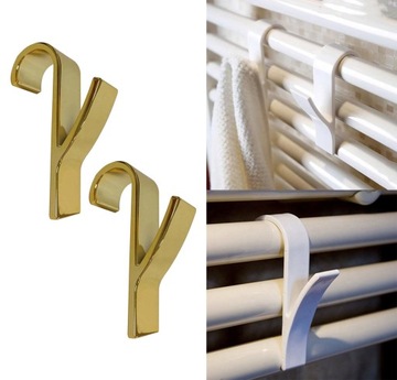 2 x Haczyk wieszak łazienkowy na grzejnik kaloryfer - złoty