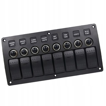 8 Gang LED Rocker Switch Panel Wyłącznik do 12V