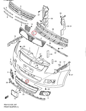 SUZUKI SWIFT MK6 2008-2010 РЕШЕТКА ПЕРЕДНЯЯ