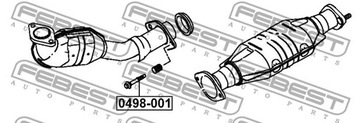 ВИНТ КРЕПЛЕНИЯ ВЫХЛОПНОЙ ТРУБЫ FEBEST 0498-001