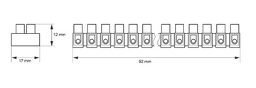 КЛЕММНАЯ БЛОК 12 контактов 2,5 мм2