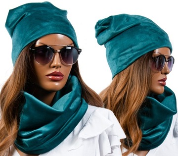 PIĘKNY Komplet CZAPKA beanie + KOMIN 20 KOLORÓW