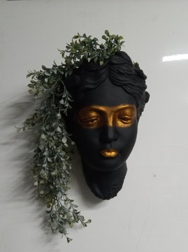 Doniczka-osłonka wisząca.H-32cm.Kolor czarny,złoty