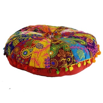 INDYJSKA PUFA PODUSZKA DO SIEDZENIA MEDYTACJI JOGI PACZŁORK BOHO HANDMADE